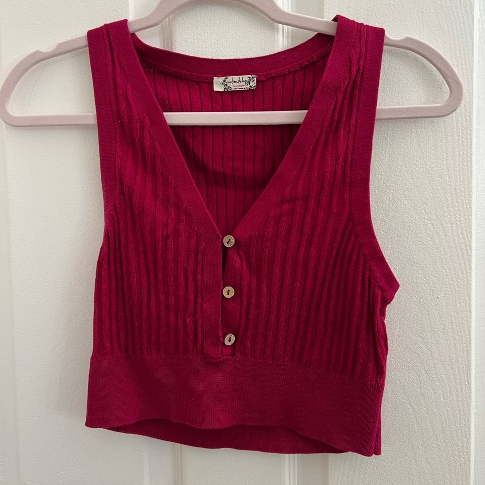 Free people Red/Magenta knit vest